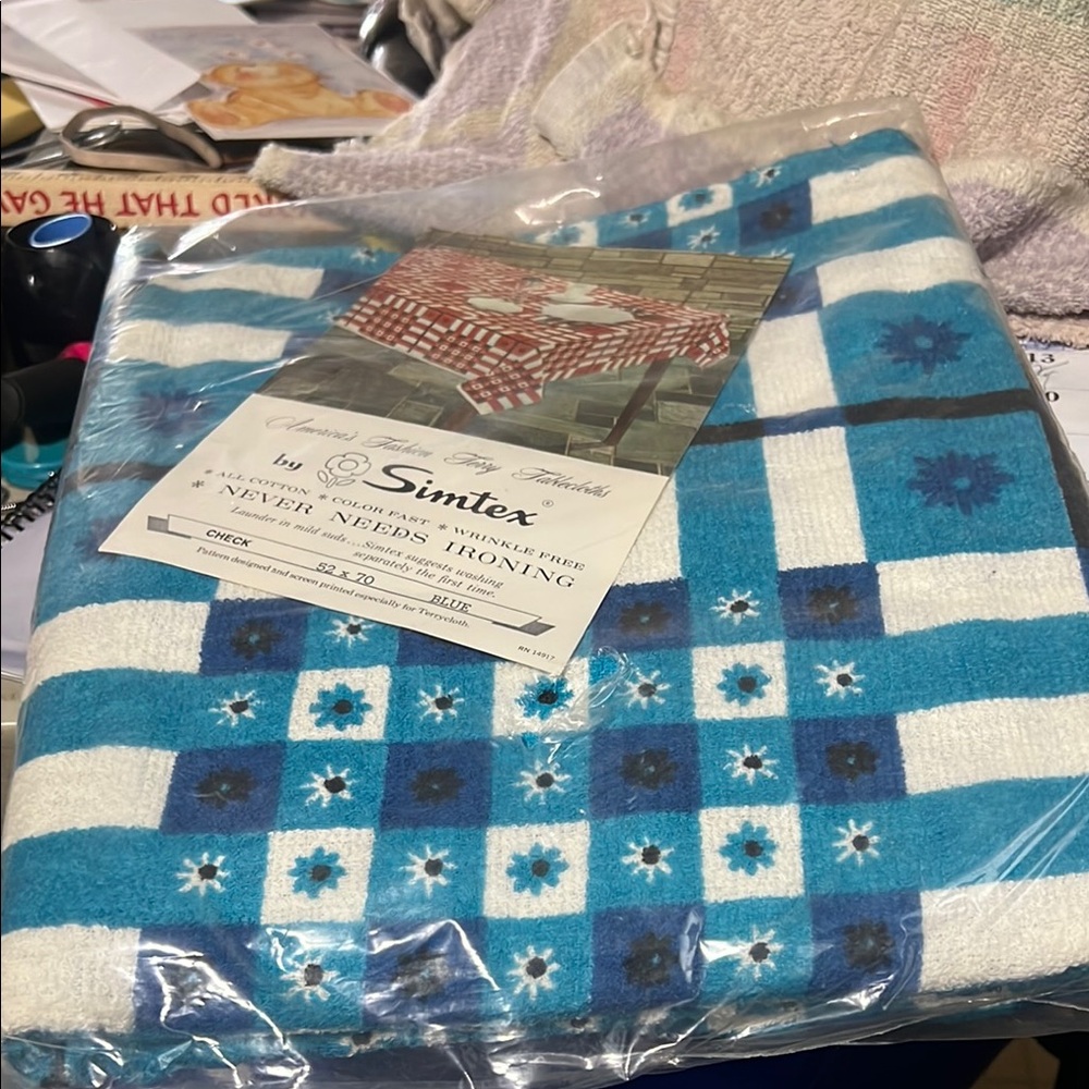 Blue and White Kitchen Linens for Hanukkah